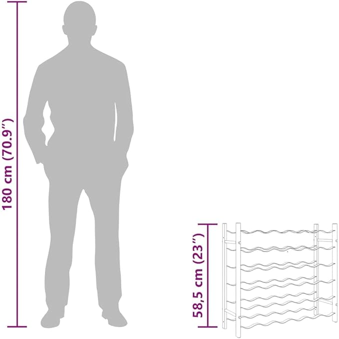 Estante para Vino vidaXL Negro - Capacidad para 36 Botellas miniatura 4