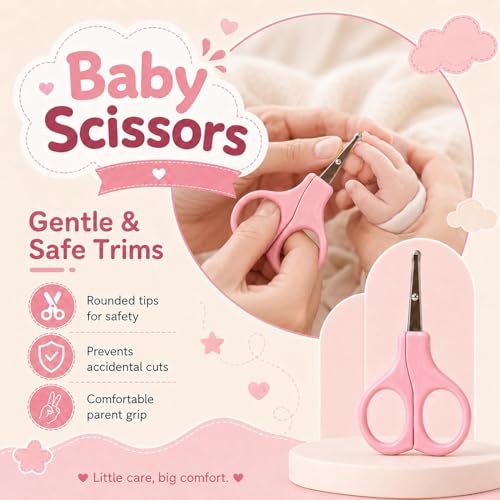 Image of StarAndDaisy baby grooming / care kit for new born baby , baby comb hair for new born boys & girls Hair Brush, Comb,Baby Nail Scissor,Baby Nail Cutter,nail cutter safety holder, Nail Filer for baby - Assort