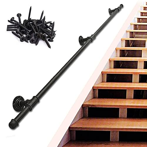 Garde-corps d'escalier en métal noir antidérapant 1 m à 6 m