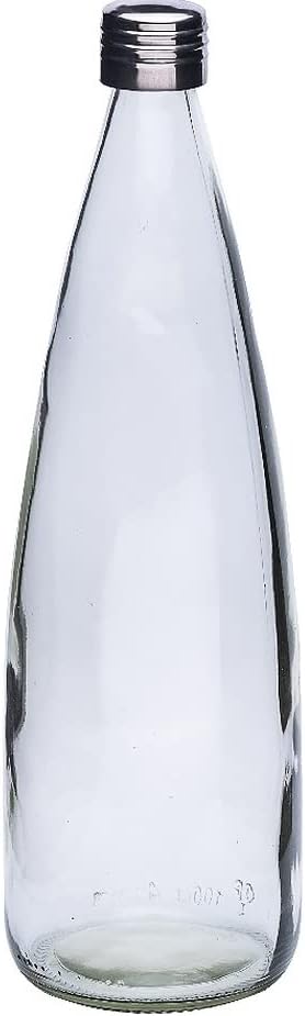 - SAND DUNE Set of 1, 1000 ml Each Glass water bottle, with Leak-Proof Airtight Stainless-Steel Lid for Water, Smoothie, Juices - Reusable Travel Glass Drinking Fridge Bottles