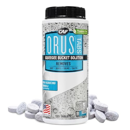 ORUS® Tabs Industrial Window Cleaning Solution, Window Wash solution, Squeegee Bucket Solution, Glass Cleaner -135 Tabs (Makes 338 Gallons)