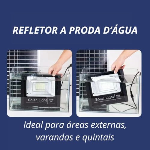 Luminária Refletor Placa Solar Holofote LED Super Potente 200W A Prova D'Água Com Placa Solar e Con