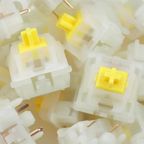 Image of GATERON Milky Yellow Pro Keyboard Switches, KS-3X1 Linear RGB LED Pre Lubed 5 Pins Key Switches for MX Mechanical Keyboard (110Pcs Milky Yellow Pro)