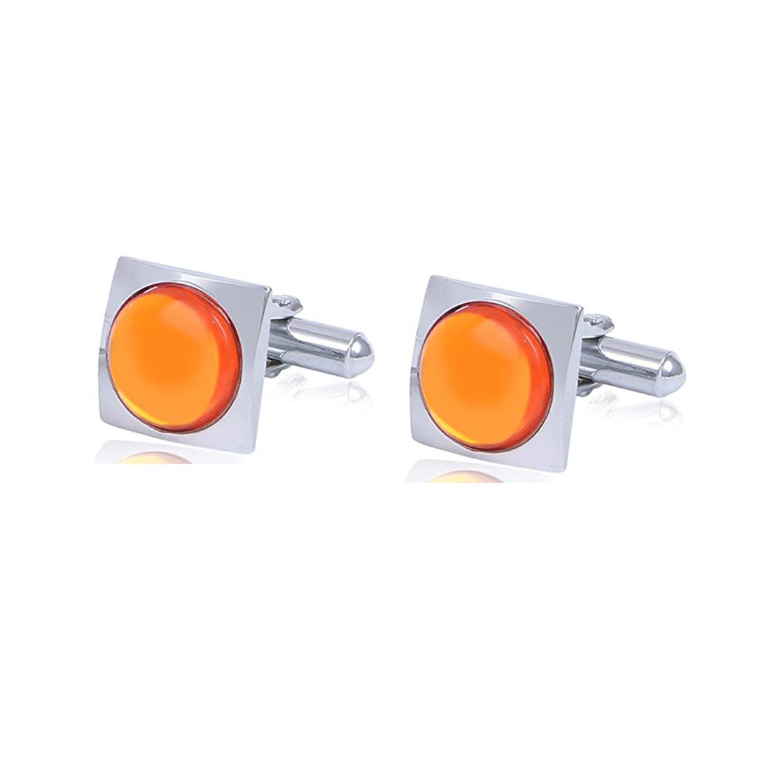 Sorella'z Mens Orange Solid Cufflinks: Pack of 1 Pair (SOR/JEW-CUFSC1)-image-12
