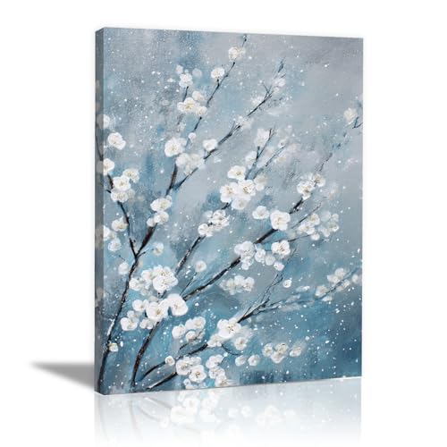 Tableau fleur de cerisier HOQIU 60x80cm encadré pour déco maison multicolore