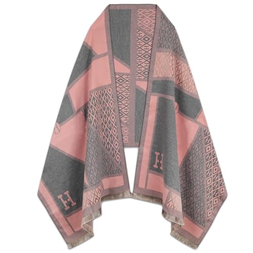 EXTREE Scarfs for Women Pashmina Silky Shawl Wrap for Evening Dressing Blanket Open Front Poncho Cape Aaa-orange