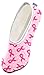 Snoozies Womens Skinnies Breast Cancer Lightweight Fleece Slippers