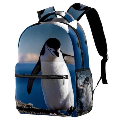 Sac à dos d'école pingouin multicolore 40cm pour adolescents et voyage décontracté