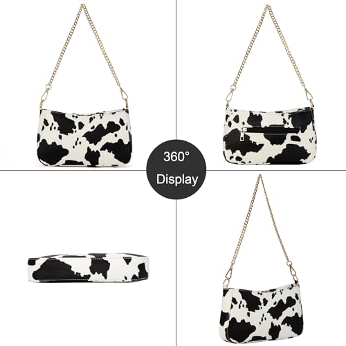 Sunwel Fashion Women's Cow Print Underarm Bag Small Shoulder Bag Crossbody Cluth Purse for Women with Double Straps3