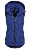 softshell weste herren mit kapuze gestepptes Waffelmuster NEW VIEW Damen Steppweste L70020FC01 gesteppte Weste mit Kapuze Kobalt Blau (Sodalite Blue) M