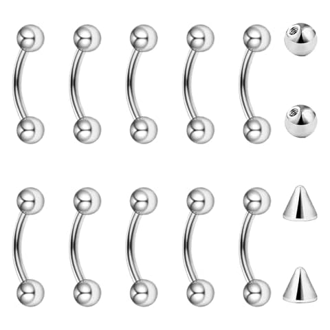 Besyvin 10pcs Curved Barbell Piercings Cover