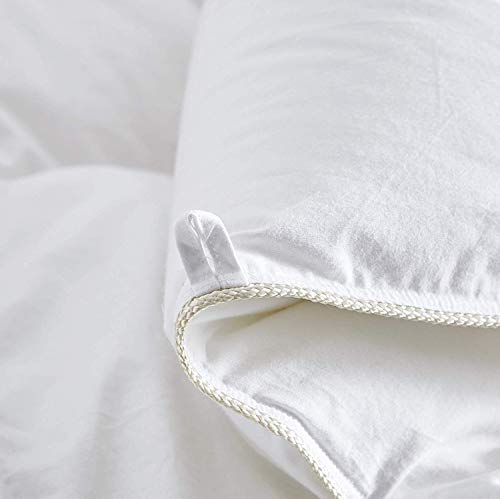 Luxurious Full/Queen Size Lightweight Goose Down Comforter Duvet Insert Summer Weight, 1200 Thread Count 100% Egyptian Cotton, 40 Oz Fill Weight, White Color #TOP3