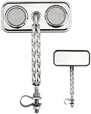 Two Double Twisted Mirrors Chrome Clear Reflectors. Set of bike mirrors. Pair of bicycle mirrors. 2 bike Mirrors.