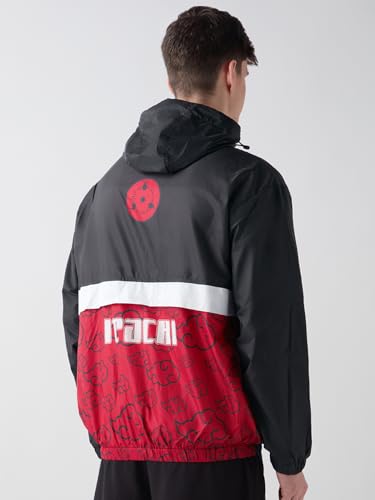 Image of Bewakoof X Naruto Itachi Men's Nylon Oversized Fit Hooded Windcheater Jacket | Bewakoof Air 1.0 | Jacket for Men Winter Wear