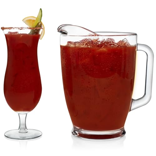 Libbey Modern Bar Bloody Mary Entertaining Set with 4 Hurricane Glasses and Pitcher