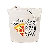 The Cotton & Canvas Co. You'll Always Have A Pizza My Heart Reusable Grocery Bag and Farmers Market...
