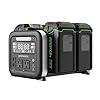 Greenworks 40V 500W Portable Power Station, 4-Slot Inverter, 2 AC Outlets, 5 USB Ports, Smart APP Control Power Generator, Outdoor Backup Power Supply, 4 * 40V 4Ah Battery Included (POWER 75+TOOLS)