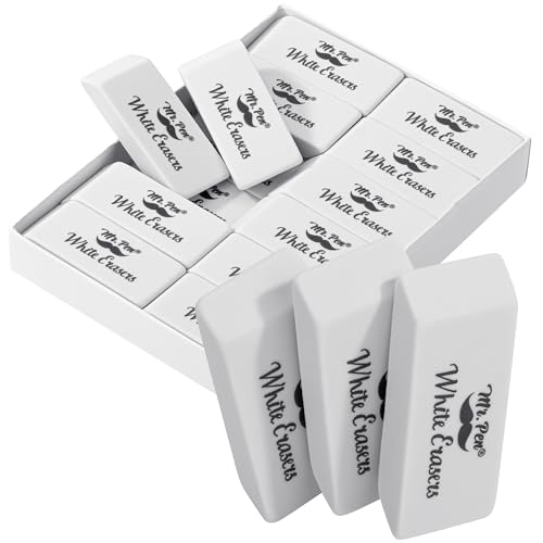 Image of Mr. Pen- White Pencil Eraser, 12 Pack | Large Latex Free Block Erasers for School, Office, Art Sketching, Homework, Exams, Clean Smudge-Free Correction