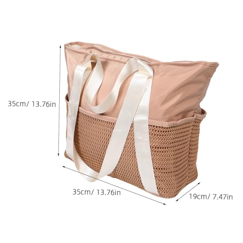 Womens Beach Bag Large Sandproof Tote with Mesh Pocket for Swimming Fitness and Travel Essentials Lightweight Durable Design for Easy Carrying2