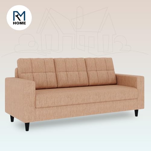 Image of Gaura Molfino Fabric for Living Room Fabric 3 Seater DIY(Do-It-Yourself) (Beige, 3 Seater)
