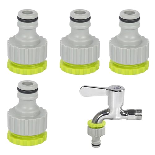 HAFRILY 4Pcs Hahnverbinder für Gardena 1/2 Zoll auf 3/4 Zoll Garten Hahnverbinder 2-in-1 Wasserhahn Adapter Schlauch Kupplung für Verbinder Wasserschlauch Schlauchanschluss Wasserhahn (4)
