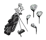 Aspire X1 Men's Complete Golf Set Includes Titanium Driver, S.S. Fairway, S.S. Hybrid, S.S. 6-PW Irons, Putter, Stand Bag, 3 H/C's Right Hand Tall Size for Men 6'1' and Above!