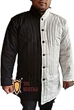 The Medieval Shop Men's Medieval Thick Padded Half Length Full Sleeves Gambeson Coat Aketon Cotton...