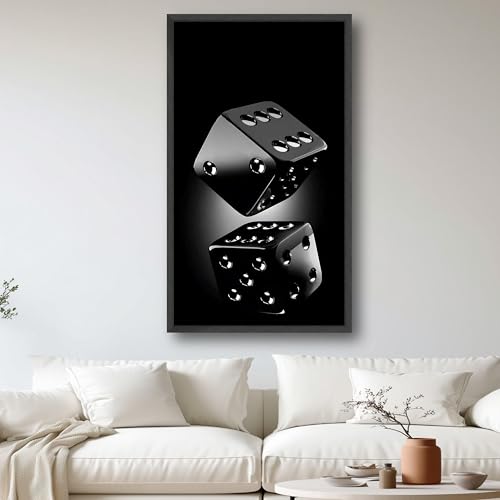 Tableau sur toile dés noirs pour remplacer une décoration murale vide et terne - 4