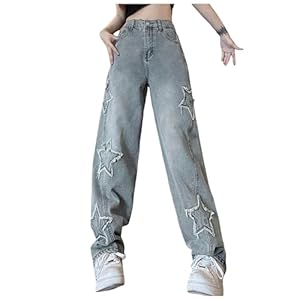 Eauptffy Low Waist Baggy Jeans Damen