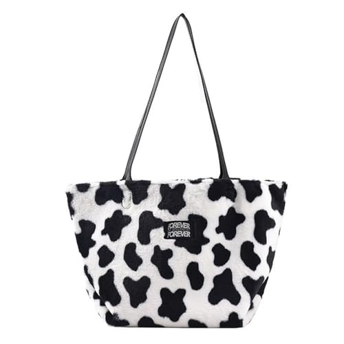 Fur Purse Plush Furry Tote Bag Cute Fluffy Fuzzy Large Capacity Shoulder Bag Zipper Women's Top Handle Handbag