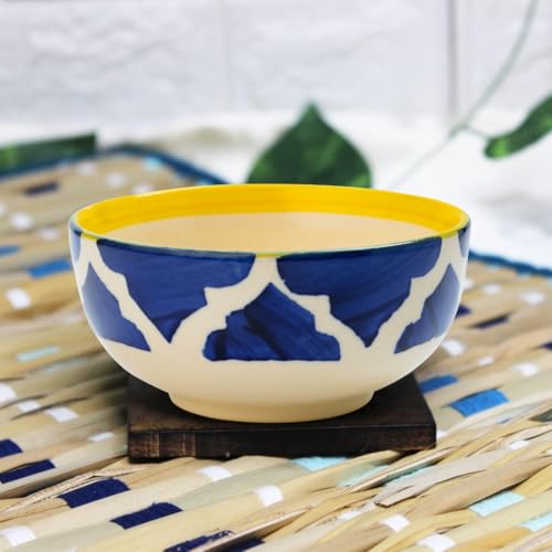 Image of Ceramic Bowl Set | 2-Piece Lightweight Crockery for Daily Use | Navy Blue Ramen & Snack Bowls (200ml Each) | Elegant Microwave & Dishwasher Safe | Perfect Christmas & New Year Gift