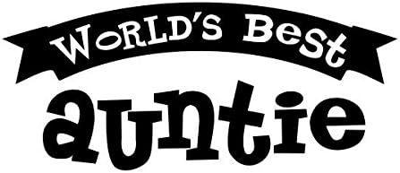 JS ArtworksJS Artworks Worlds Best Auntie Aunt Uncle Family Vinyl Decal Sticker (Black)
