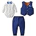 famuka Trajes de Bebé Chaquetas de Bebé Niño Bautizo Conjunto de Ropa de Bebé Boda (C, 9-12 Meses)