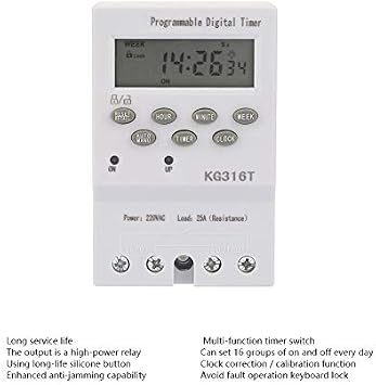 AC220V Microcomputer Timer Switch KG316T Digital Timer Switch Programmable Automatic Control,1min - 168h