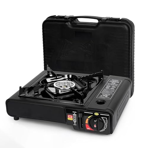 Image of EYUVAA LABEL Portable Gas Stove for Travel with Carrying Case| Dual Fuel Camping Stove for LPG & Butane Cylinder| Compact Cooking Stove for Indoor, Outdoor Camping, Hiking & Emergency Use