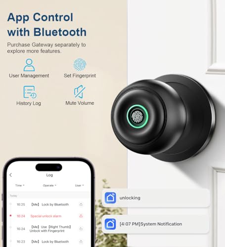 Klloque KLLO-10 Fingerprint Door Lock, Smart Fingerprint Door Knob thumb #5