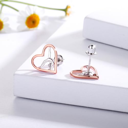 Image of Gymnastics Gifts for Women Gymnast Stud Earrings 925 Sterling Silver Team USA Gymnastics Fashion Jewelry Sport Birthday Christmas Gifts