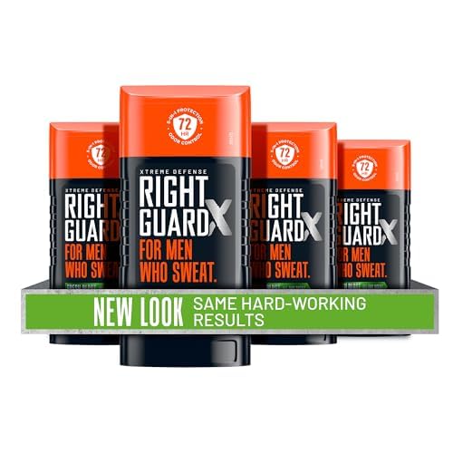 Right Guard Xtreme Defense Invisible Solid Antiperspirant & Deodorant,72-Hour Odor Control,Fresh Blast Scent, 2.6 oz. (4 count)