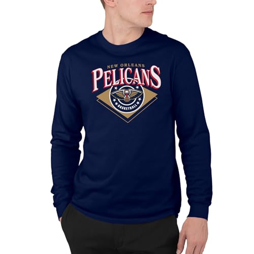 Junk Food NBA - New Orleans Pelicans Court Classic Adult LS T-Shirt Navy