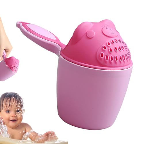 Taza de enjuague de champú, taza de enjuague de baño para bebé, taza de enjuague para el cabello, taza creativa de enjuague de cascada, taza de lavado de pelo de bebé con asa, reutilizable, bonita