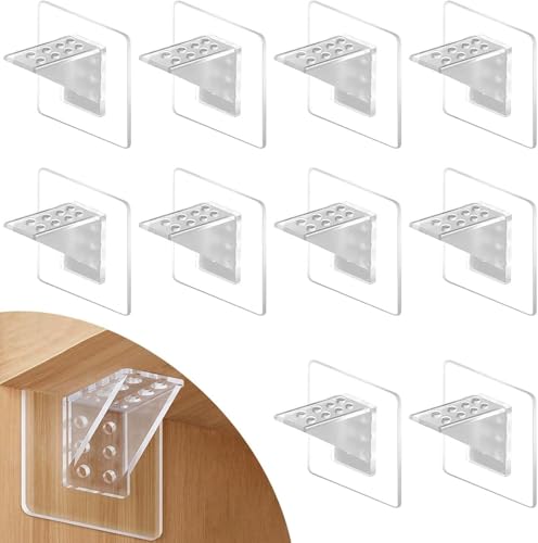 Image of ELITIZE Fashion 10 Pcs Adhesive Hooks for Wall Heavy Duty Wall Hook Waterproof Stick On Adhesive Stronger Plastic Wall Hooks Wall Hangings, Transparent Pack of 10