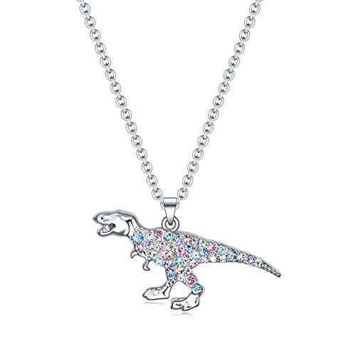 luomart Girls Dinosaur T-Rex Charm Necklace Jewelry Gift,Animal Lover Gifts Pendant for Women