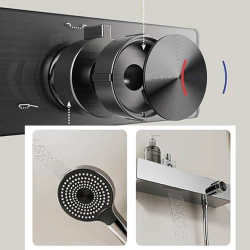 Baignoire en cascade avec rail de douche et bouchon gris étanche LWX