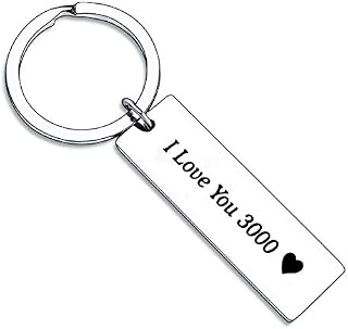 BESPMOSP Gifts for Couples Husband Wife Keychains Jewellery Best Friends Gifts Christmas Presents for Men Women (I Love You 3000)