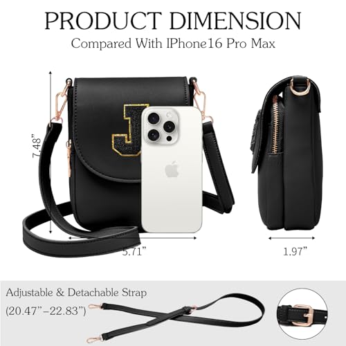Crossbody Purse for Teen Girls Small Initial Cell Phone Toddler Purse Leather Triple Compartment Crossbody Bags4