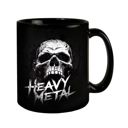 Taza de café negra con diseño de calavera pesada de metal pesado con diseño de calavera distintiva, compañera perfecta | Ya disponible en tu tienda friki favorita! En mundofriki.es!