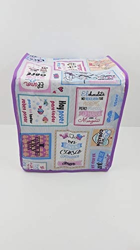 Funda DE PROTECCIÓN DE Tela Antimanchas para THERMOMIX TM6 TM5 TM31. Protege SU Maquina DE Grasa Y Salpicaduras. Mod Recetas Lila