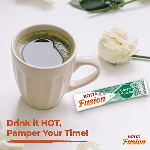 Hotta Fusion Ginger Matcha Soothe Sore Throat Healthy High Vitamin A C E Boost Immunity Low Calories Japanese Green Tea Enjoy Hot Or Cold, 8 Sachets #TOP5