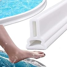Roxbury Meter Water Stopper for Bathroom Kitchen Slab Corner Threshold Water Dam Barrier Silicone Strip for Shower Floor Tiles Tapes for Doors Bathroom (White) (2 METAR)