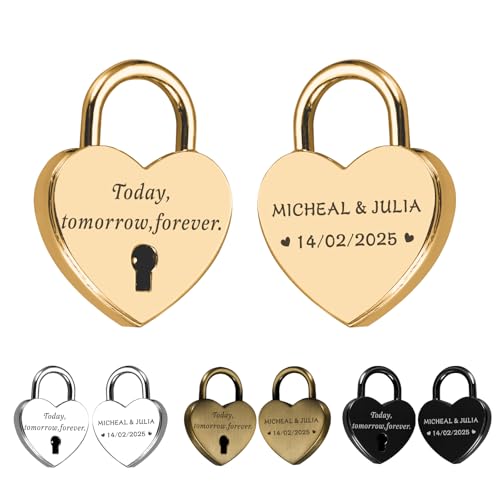 Anniversary Wedding Gift – Personalized Heart Love Lock with Key,